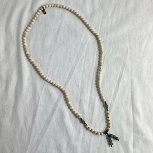 Lovepray Semiprecious Stone Turquoise or Green and Ivory colors jasper? Necklace - Picture 1 of 8